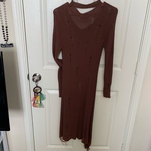 Long sleeve distressed top